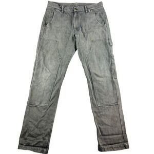 KARDO Pants Men M Gray 100% Cotton Double Knee Carpenter Hand Crafted Workwear